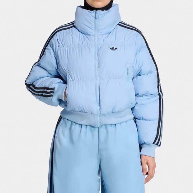 아디다스 크롭 패딩 블루색상 L