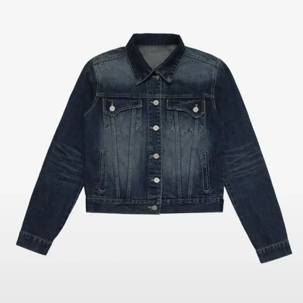 시너진 브러쉬 데님 자켓 딥 블루 청자켓