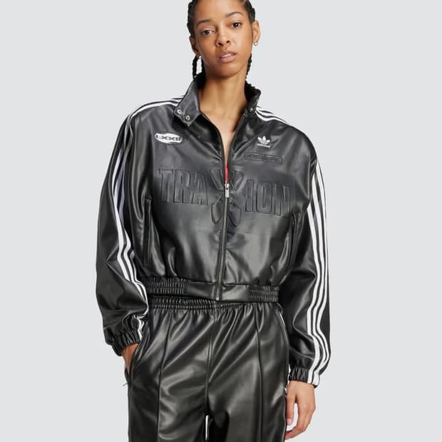 (어깨패드수선됨) S 아디다스 아딜레니움 레더 바이커 자켓 가죽자켓