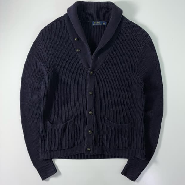 Polo  폴로 랄프로렌 코튼 네이비 숄카라 니트 가디건  
