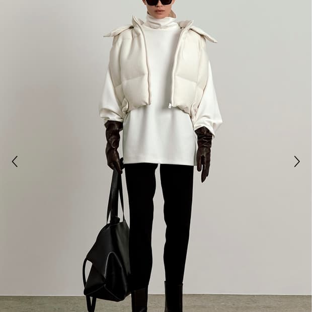 오르 ORR 봄버 구스 다운 베스트 패딩 조끼 아이보리 M