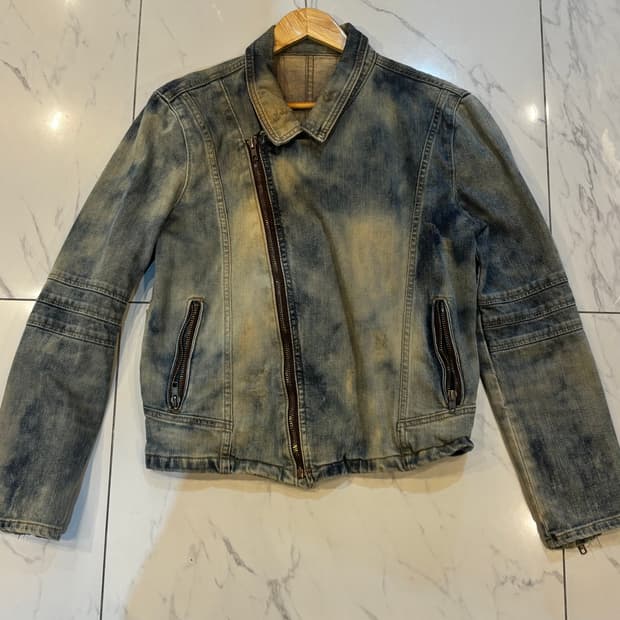 빈티지 워싱 데미지 디테일 청자켓 y2k 00’s