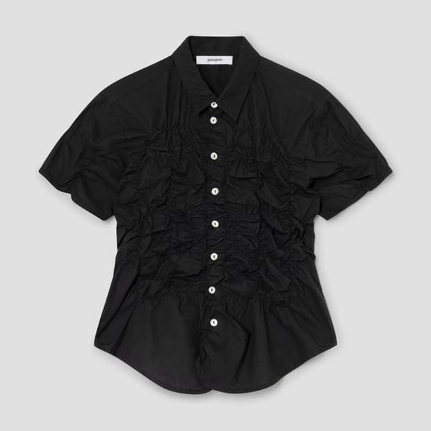 (S,M) 기마구아스 Ron 론 프릴 셔츠 /블랙