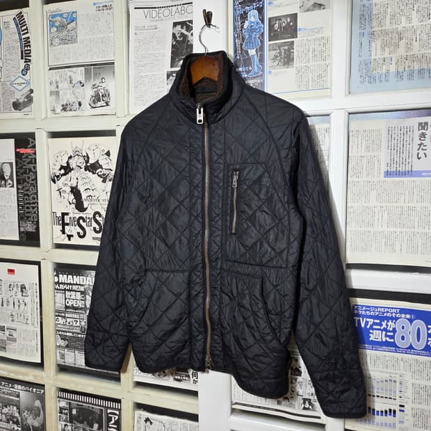 일본 빈티지 뽀글이 안감 투웨이 누빔 점퍼