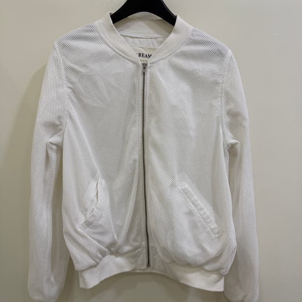 레이빔즈 화이트 메쉬 봄버 자켓(정품)