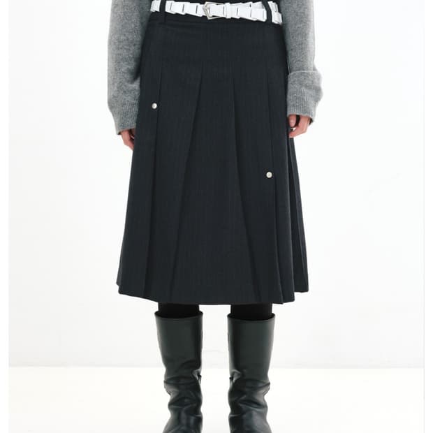 Aieul 아이엘 스커트 Tapered Skirt_navy Stripe 