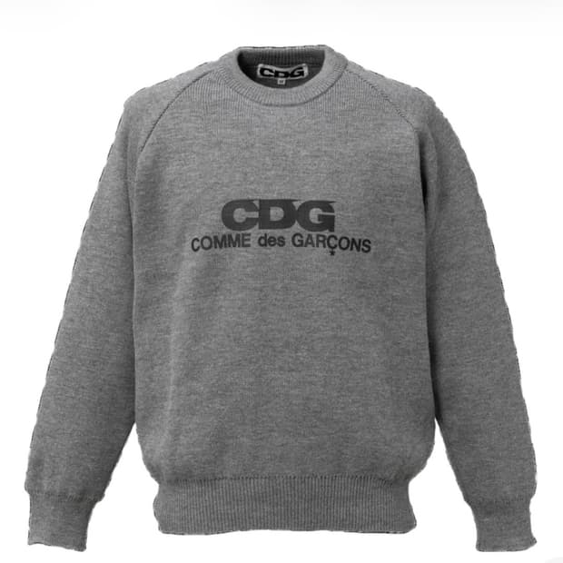 (L) CDG 라운드넥 스쿨 풀오버 그레이