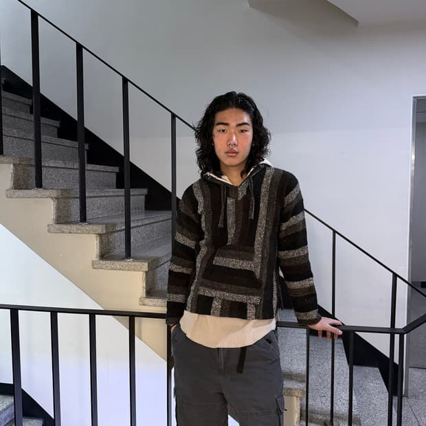 mexican baja knitted hoodie