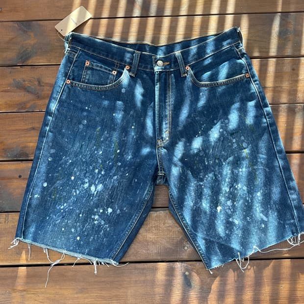 리바이스 506 커스텀 컷오프 페인팅 쇼츠 34size