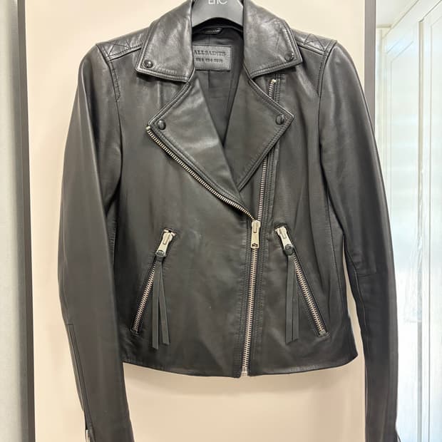 올세인츠 달비 바이커 가죽 라이더 자켓