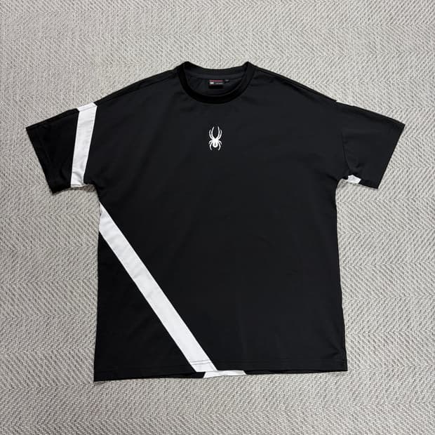 (XL)스파이더 블랙 져지 반팔티