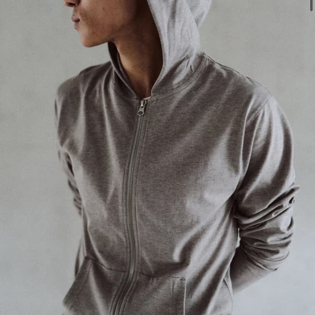 모노프리베 텍스처 후드집업 웜그레이