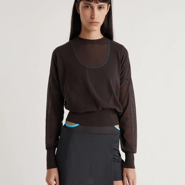 [M]팔로마울 LEDS 오가닉 시어 니트/브라운