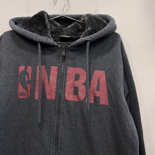 NBA 빅로고 이너 플리스 오버핏 후드집업