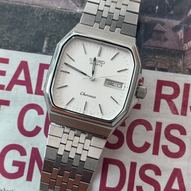Seiko 세이코 Chronos Square Quartz Day-Date