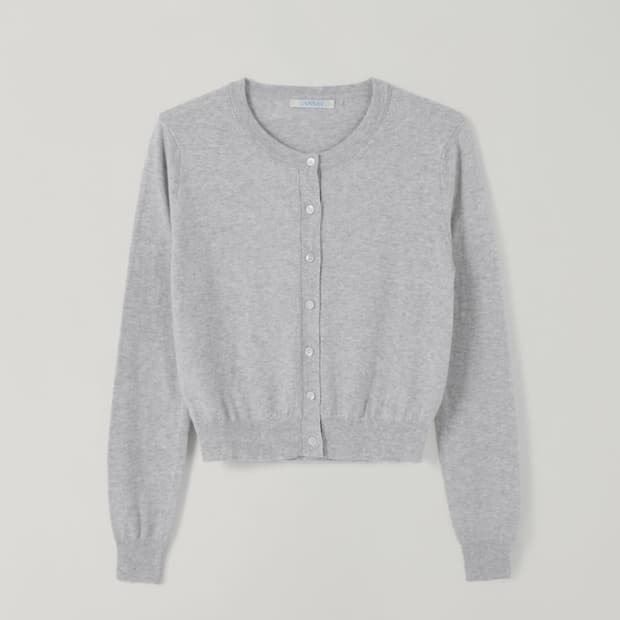 (새상품) tannat 타낫 베이직 라운드 가디건 그레이