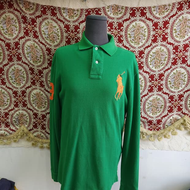 폴로 랄프로렌 그린 빅포니 pk 긴팔 카라티 

