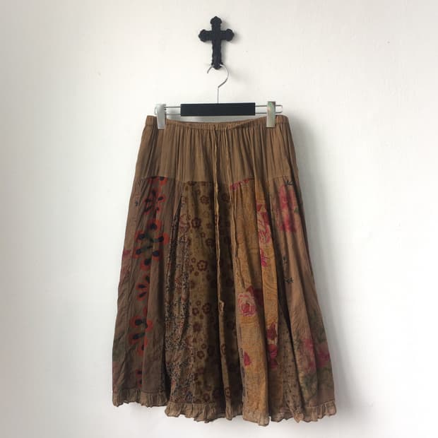 Patch work point skirt