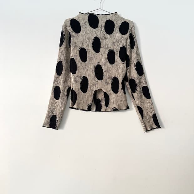 Big dot sleeveless top / beige