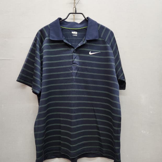 나이키 로고 네온 빈티지 스트라이프 반팔카라 XL(L~XL)남여공용