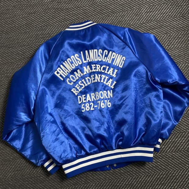 USA 빈티지 레터링 올드스쿨 새틴 바시티 자켓y 4490