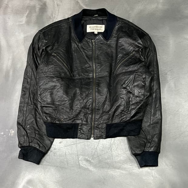  Brandon Thomas 레더 봄버 자켓 y14989