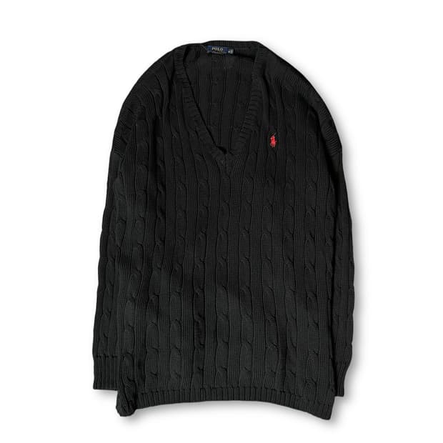 폴로랄프로렌 레드포니 블랙 케이블 긴팔 니트 M