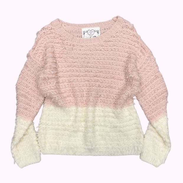pink cream 2-tone knit