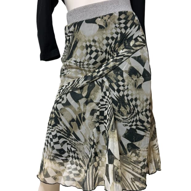 빈티지 머메이드 핏 미디 스커트