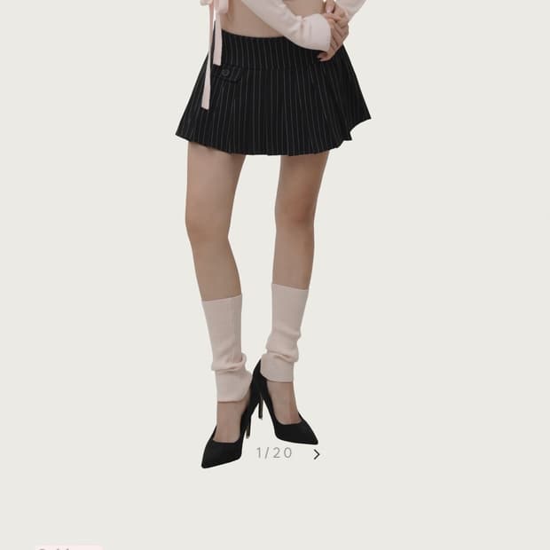 <구해요!> 클리시어 까눌레 카눌레 페이크 포켓 스커트, 블랙 M