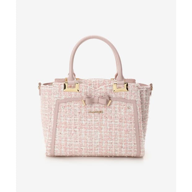 SAMANTHAVEGA 사만사베가 솔리드 리본 트위드 핸드백 가방