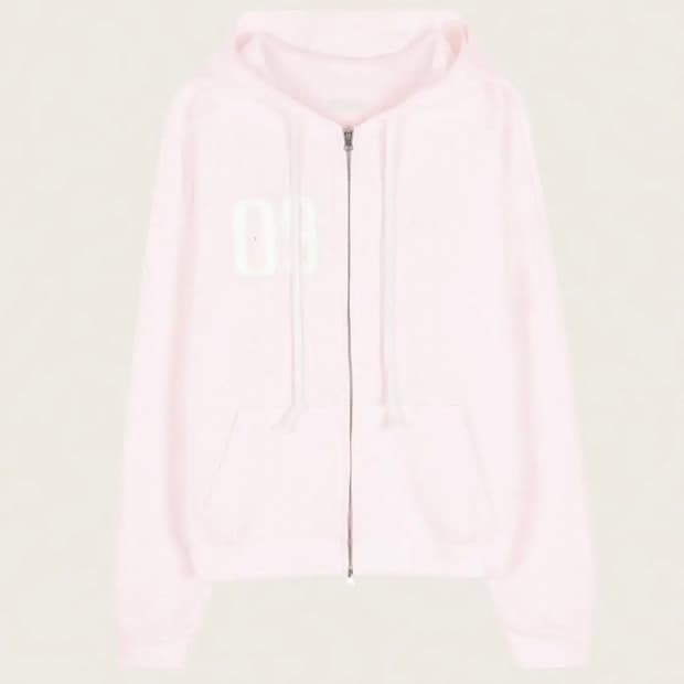 (구해요)클리시어 09 넘버링 후드집업 핑크