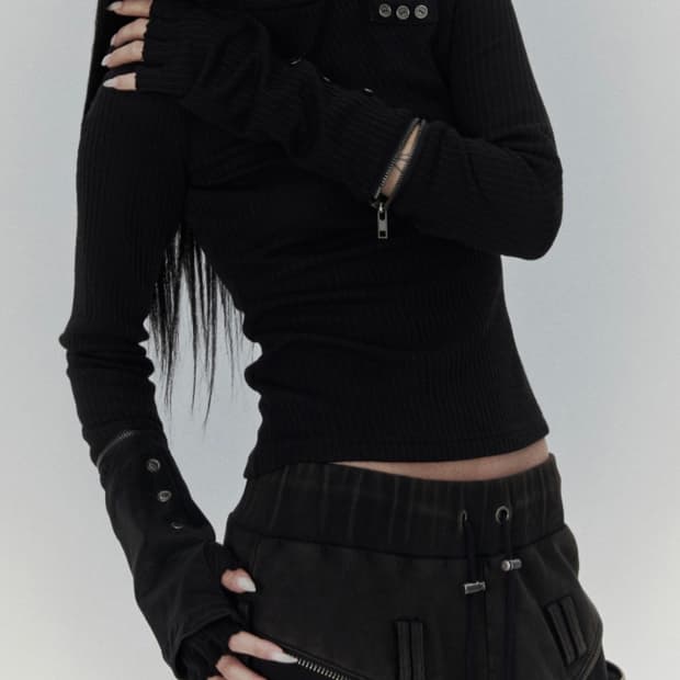 Detachable Zipper Leather Top