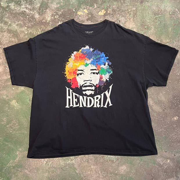 [4XL] 지미 헨드릭스 퍼플헤이즈 아트 프린팅 그래픽 티셔츠