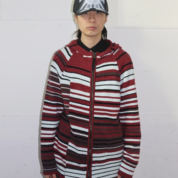 아크네 스튜디오 스트라이프 니트 후드집업