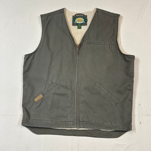 XXL) CABELAS USA 덕캔버스 워크웨어 셰르파 조끼 베스트
