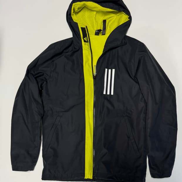 아디다스 라임 기모 후드 바람막이 자켓 M