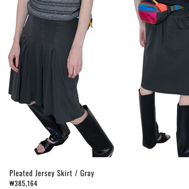 퍼버즈 플리츠 스커트 그레이