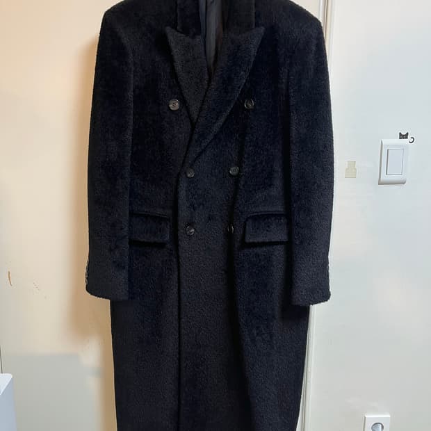 알렌느 수리알파카 더블 코트 / 블랙 100-105