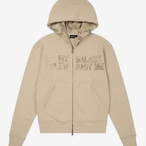 아캄 contrast 후드집업 베이지