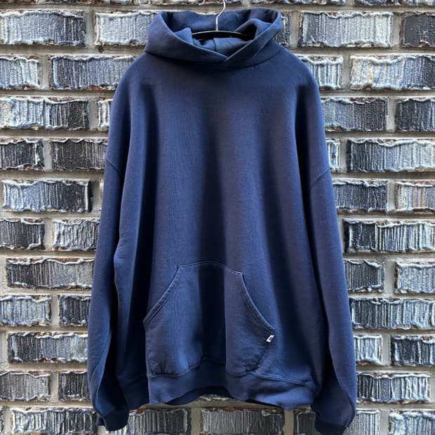 00s 러셀 빈티지 후디 네이비