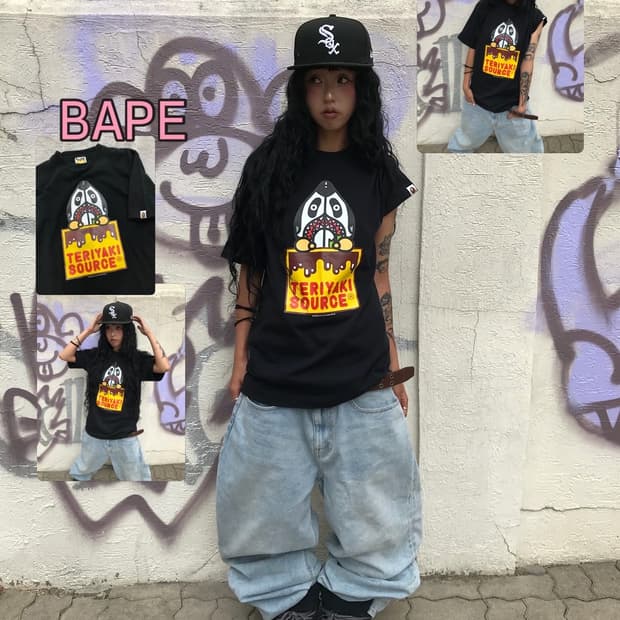 < BAPE Teriyaki Source ! Printing T-Shi