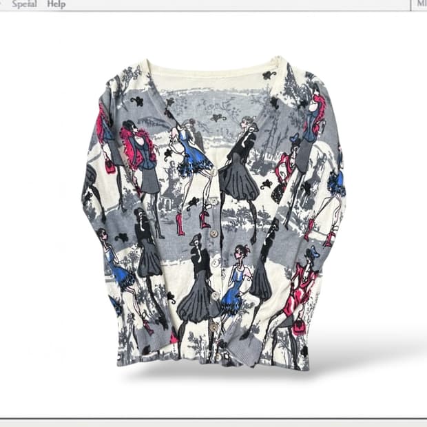 JP Vintage Printed Cardigan