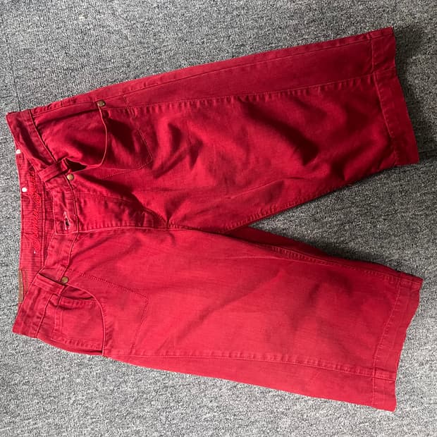 7부 팬츠 red