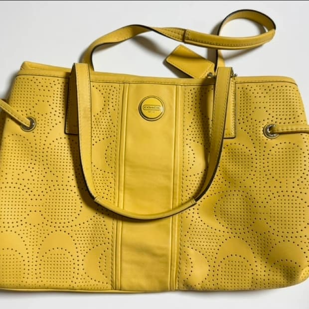 코치 펀칭 토트백