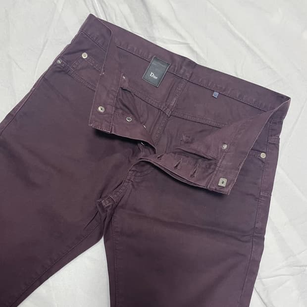 30) 디올옴므 버건디 코튼 팬츠