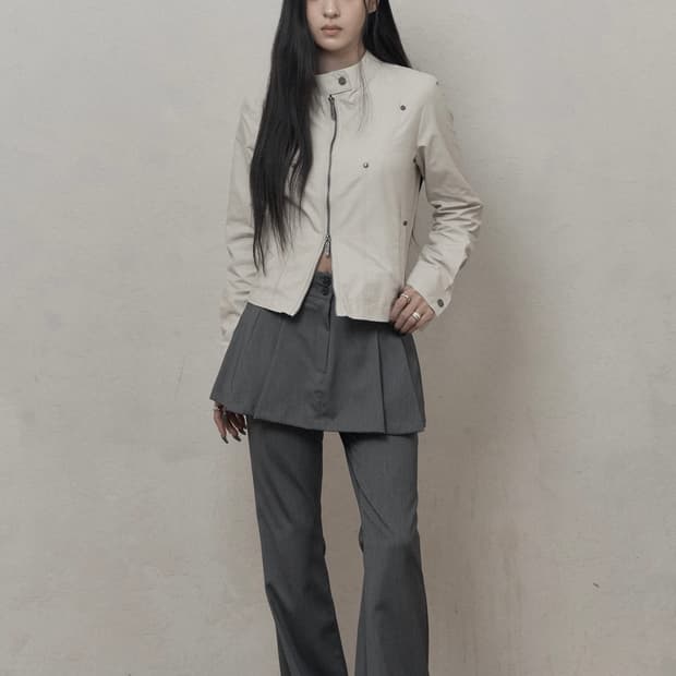 카키포인트 리벳 자켓 베이지