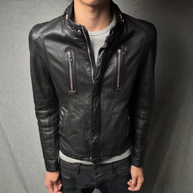 ltaly lamb skin leather jacket
