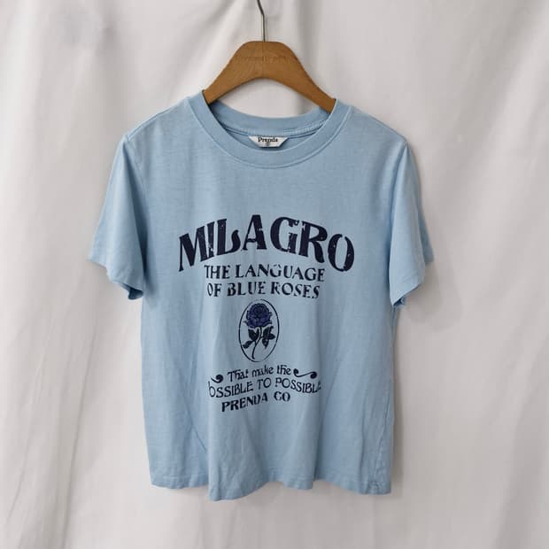PRENDA MILAGRO 크루넥 반팔 티 블루