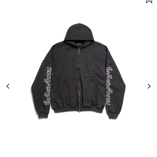 발렌시아가 블랙레터 후드집업